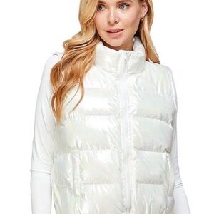 TCEC Shimmering White Puffer Vest